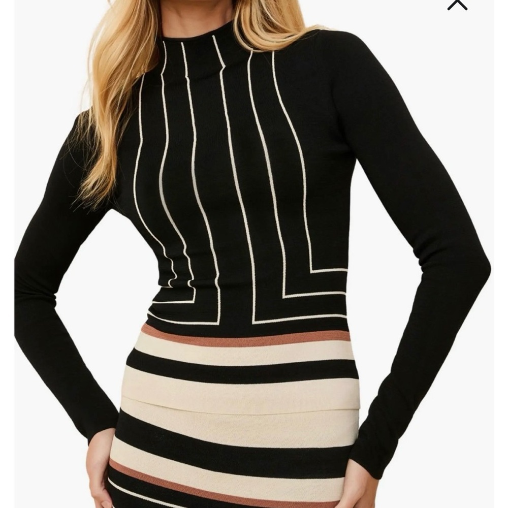 NWT SOLID & STRIPED Everly Top Black Border - Picture 1 of 4
